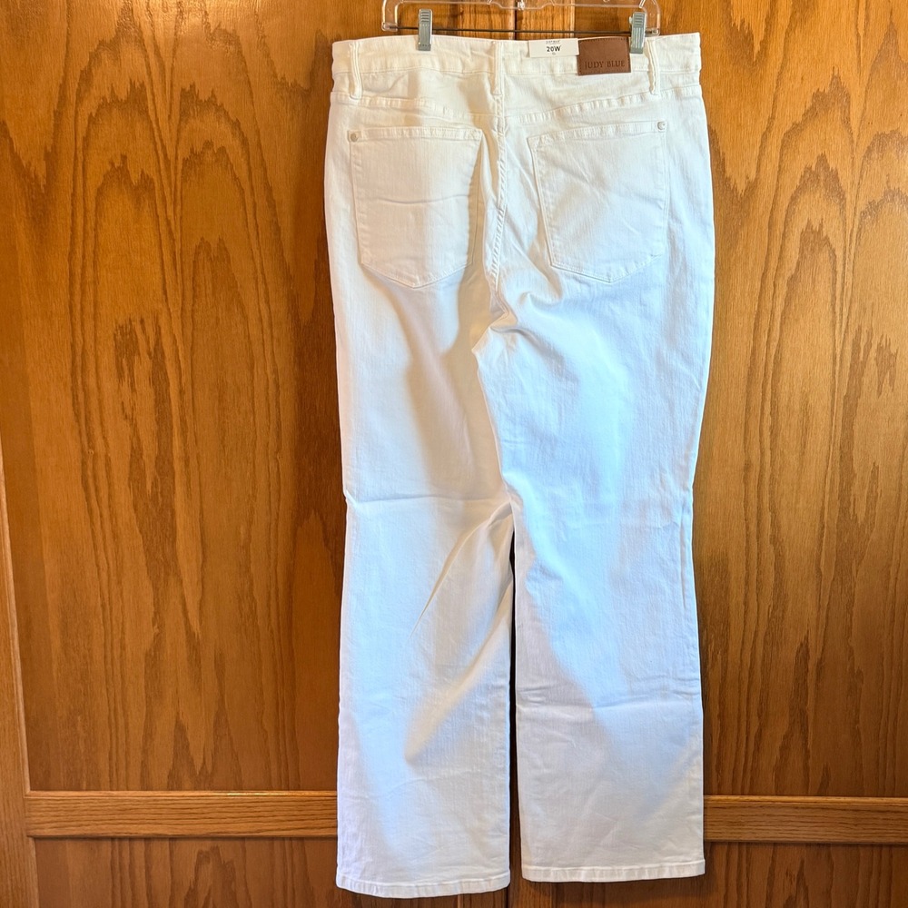 Judy Blue White Wide Leg Jeans Size 20W NWT High Waist Braided JB88781 - Picture 8 of 10